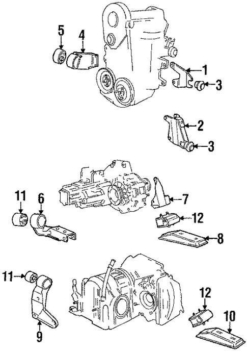 Engine Mounting for 1992 Volkswagen Cabriolet #0