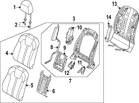 Passenger Seat Components for 2025 Kia Sorento #1