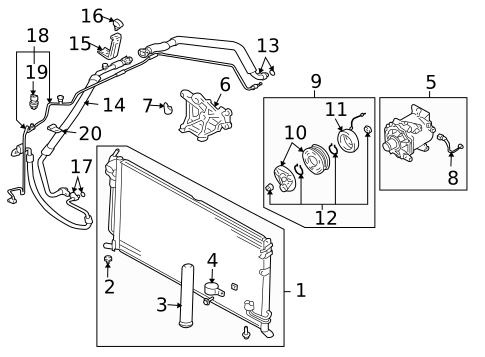 Condenser, Compressor & Lines for 2004 Mitsubishi Endeavor #0