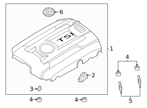 Engine Appearance Cover for 2015 Volkswagen Jetta #0
