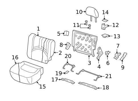 Rear Seat Components for 2009 Mercury Mariner #0