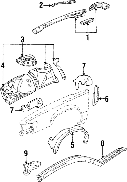 Structural Components & Rails for 1995 Buick Park Avenue #0