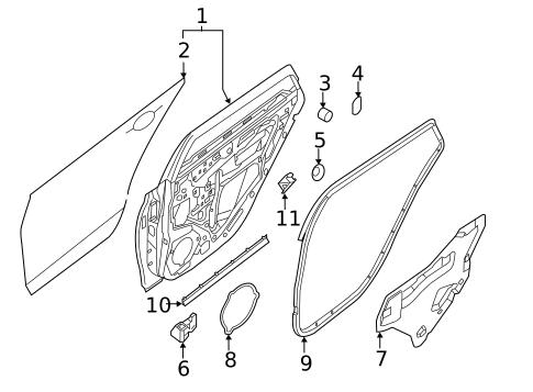 Door & Components for 2013 Nissan Sentra #0