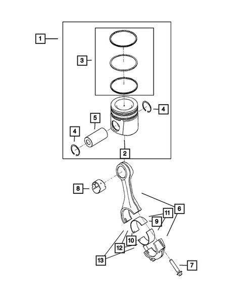 Crankshaft, Piston, Drive Plate, Flywheel, and Damper for 2009 Dodge Ram 2500 #1