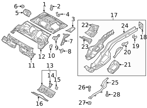 Rear Floor & Rails for 2017 Audi A3 Sportback e-tron #0