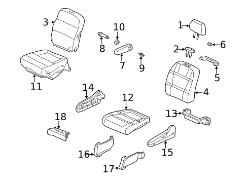 Driver Seat Components for 2003 Honda Odyssey #0