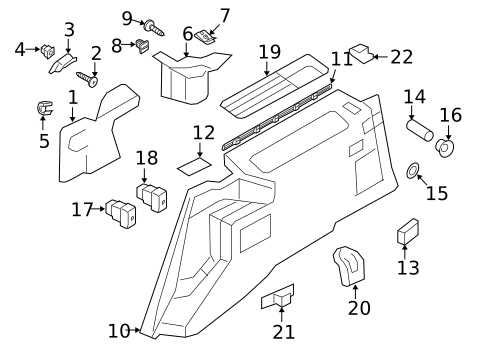 Interior Trim - Quarter Panels for 2008 Lincoln Navigator #1