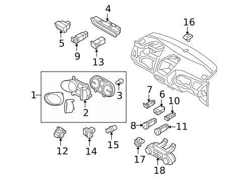 Cluster & Switches for 2013 Hyundai Tucson #0