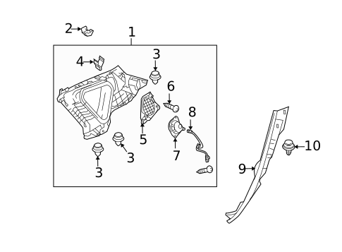 Interior Trim - Quarter Panels for 2011 Mazda 3 #0