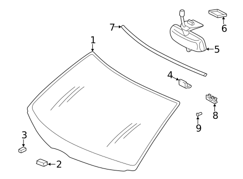 Glass - Windshield for 1998 Mercedes-Benz E300 #0