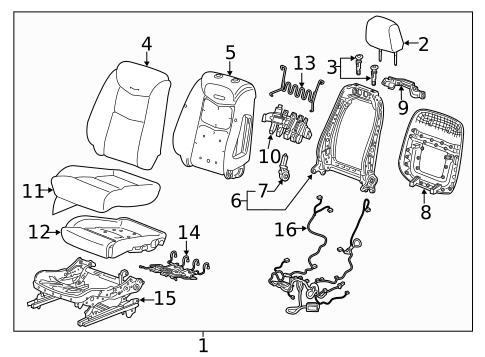 Driver Seat Components for 2018 Cadillac XT5 #2