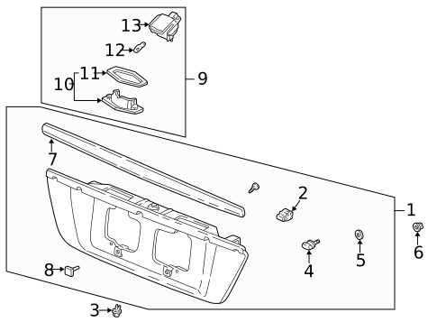 License Lamps for 2001 Acura RL #0