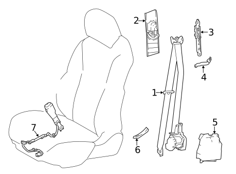 Front Seat Belts for 2020 Lexus ES300h #1