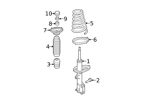 Struts & Components for 2009 Kia Sportage #2