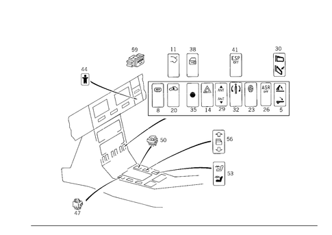Switch for 1992 Mercedes-Benz 500 SL #1