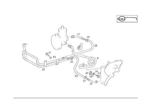Steering Gear, Range of Lines for 1988 Mercedes-Benz 300TE #1