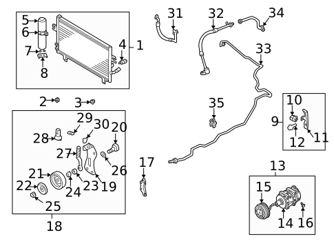 Condenser, Compressor & Lines for 2003 Nissan Maxima #0