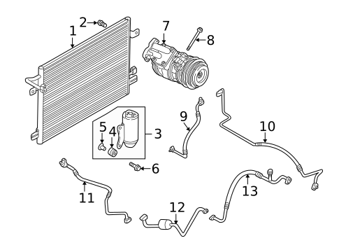 Condenser, Compressor & Lines for 2001 Jaguar XJR #0