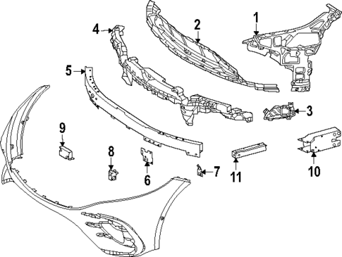 Bumper & Components - Front for 2025 Mercedes-Benz EQS AMG® #1