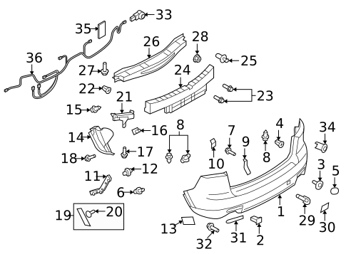 Bumper & Components - Rear for 2013 Mazda CX-9 #0