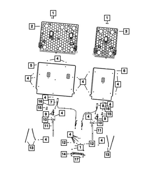 Rear Seats - Third Row Adjusters, Recliners, Shields and Risers for 2023 Jeep Grand Wagoneer #4