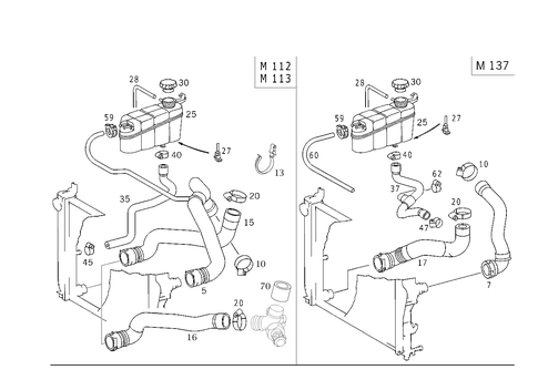Expansion Tank, Mounting and Hoses for 2004 Mercedes-Benz S55 AMG #1
