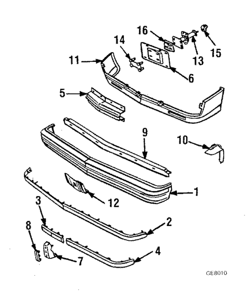 Front Bumper for 1987 GMC Caballero #0