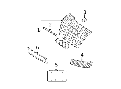 Grille & Components for 2006 Audi S4 #1
