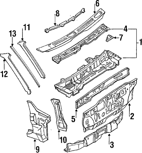 Sheet Metal for 1988 Mazda 323 #0