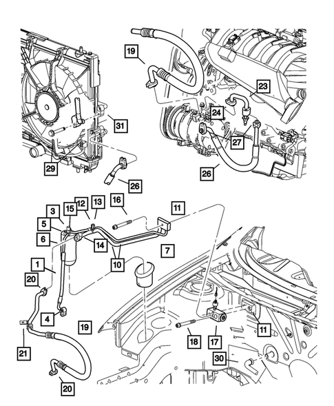 Air Conditioner and Heater Plumbing for 2004 Dodge Neon #1