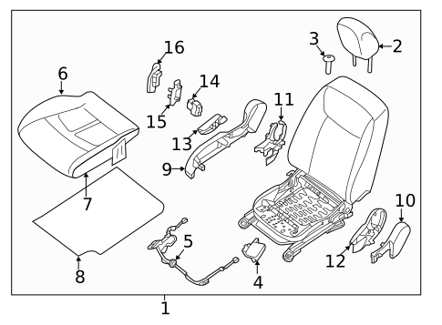 Passenger Seat Components for 2016 Nissan LEAF #0