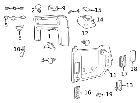 Interior Trim - Quarter Panels for 2000 Land Rover Discovery #0