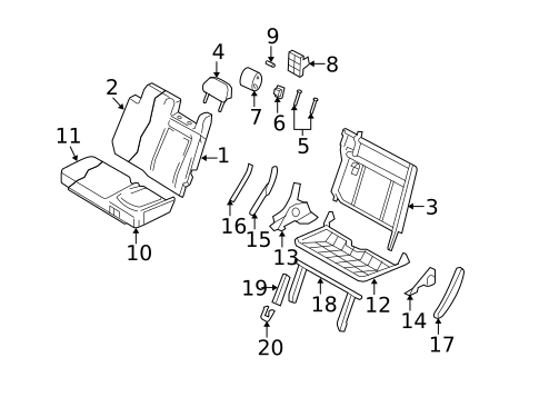 Rear Seat Components for 2017 Lincoln Navigator #2