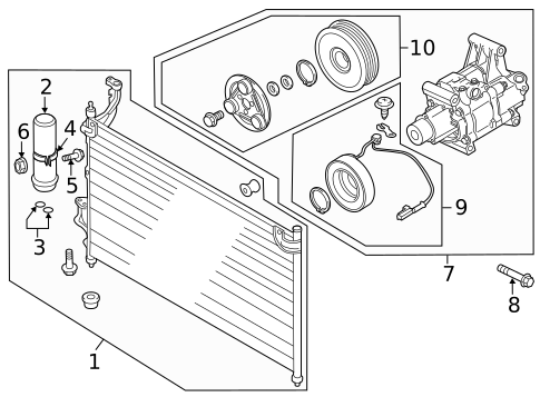 Condenser, Compressor & Lines for 2013 Mazda 2 #0