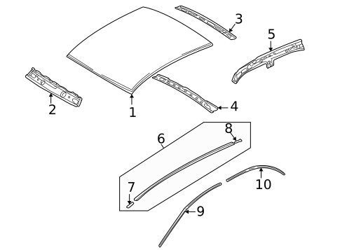 Roof & Components for 1999 Mazda 626 #1