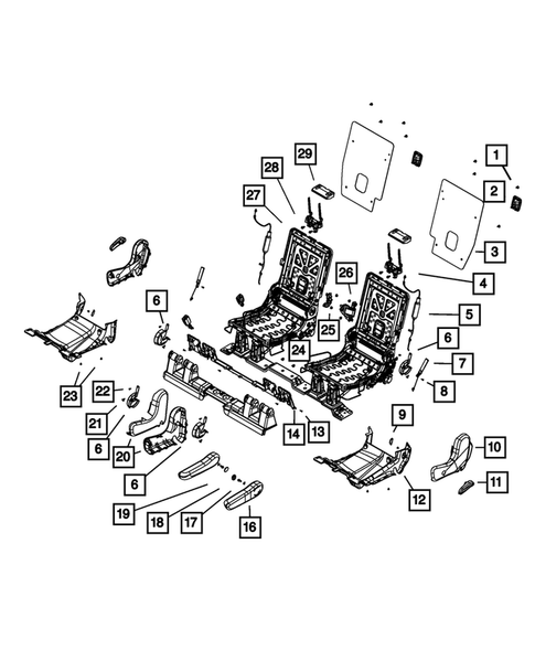 Rear Seats - Second Row - Adjusters, Recliners, Shields and Risers for 2017 Dodge Durango #1
