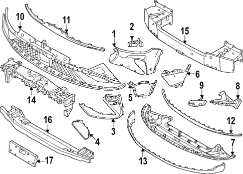 Bumper & Components - Front for 2025 Lincoln Nautilus #0