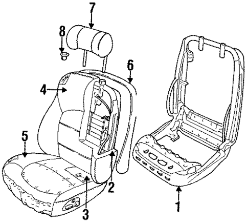 Front Seat Components for 1996 Jaguar Vanden Plas #3