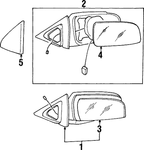 Outside Mirrors for 1998 Hyundai Sonata #0