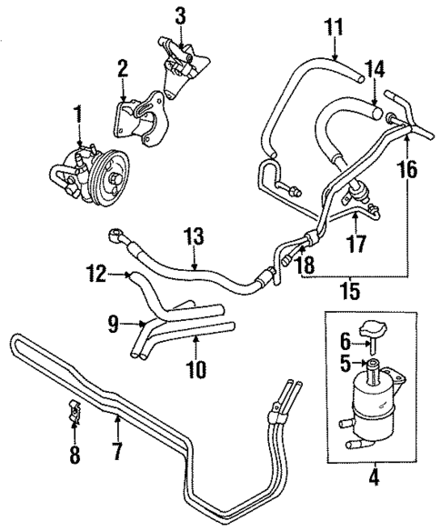 Power Steering Pump & Cooler Lines for 1997 Mitsubishi Eclipse #0