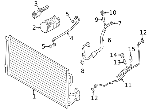 Condenser, Compressor & Lines for 2015 BMW 335i GT xDrive #0