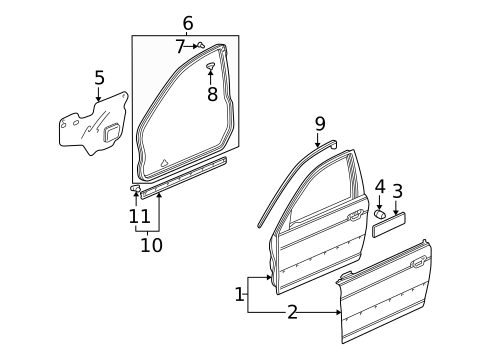 Door & Components for 2005 Honda Civic #0
