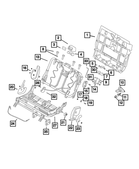 Rear Seats - Second Row Adjusters, Recliners, Shields and Risers for 2022 Ram ProMaster City #0