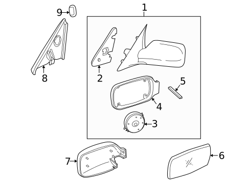 Outside Mirrors for 2001 Saab 9-3 #0