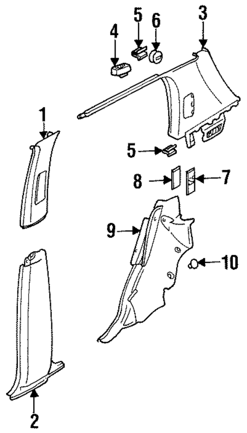 Interior Trim - Quarter Panels for 1995 Volkswagen Golf #0