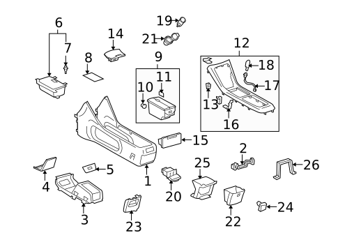 Instrument Panel Components for 2006 Toyota Highlander #3