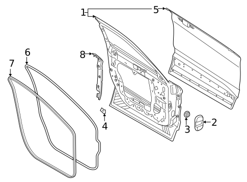 Door & Components for 2023 Ford Explorer #0