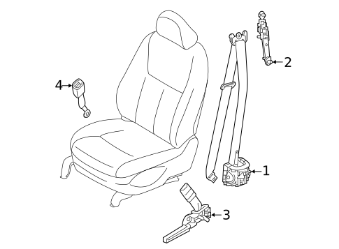 Seat Belt for 2020 INFINITI Q50 #1
