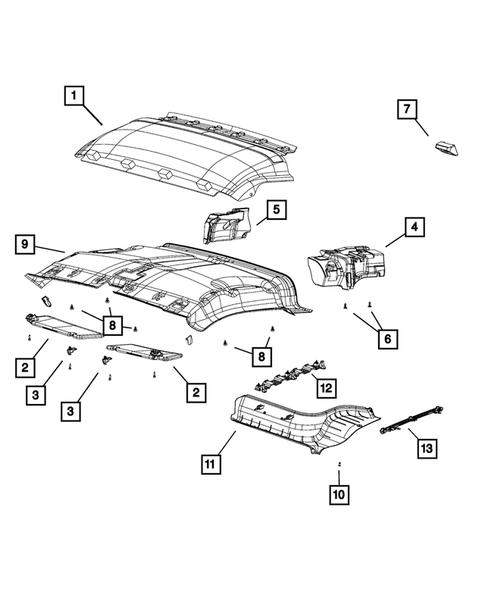 Headliners-Visors-Assist Straps for 2016 Ram ProMaster City #0