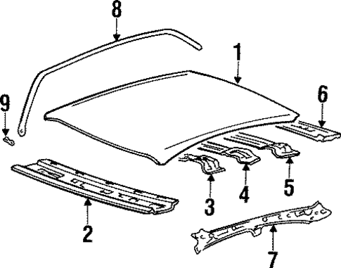 Roof & Components for 2000 Hyundai Elantra #2